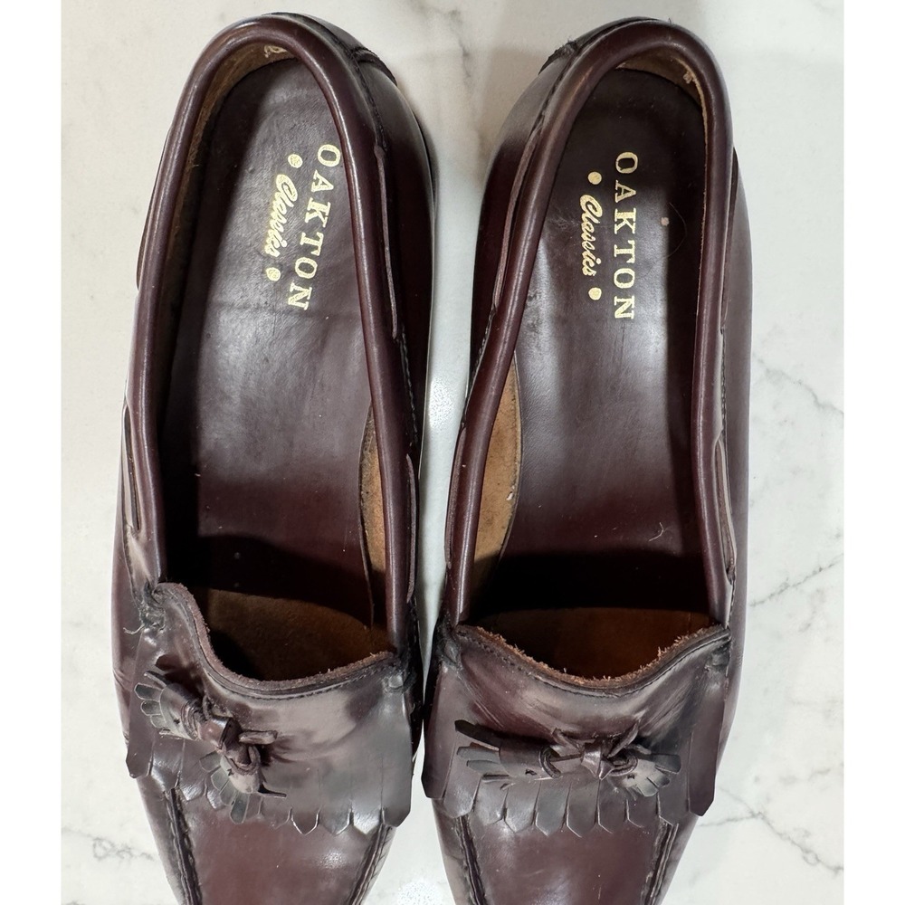Men's Oakton Classic Tassel Loafers 13 D Deep Burgandy Brown Work Classic - Picture 7 of 8